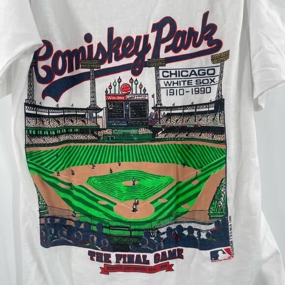 VINTAGE T-Shirt Kids Size Small Comiskey Chicago White Sox Single Stitch MLB 90s - Picture 6 of 11